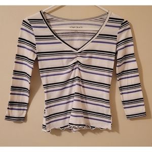 Striped, 3/4 Sleeve, Mudd Top